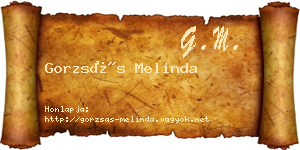 Gorzsás Melinda névjegykártya