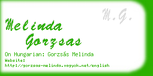 melinda gorzsas business card