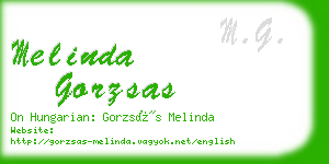 melinda gorzsas business card